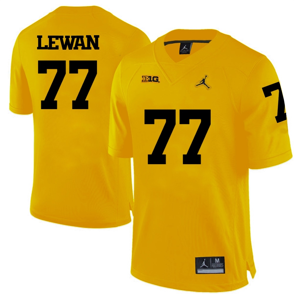 Michigan Wolverines Men's NCAA Taylor Lewan #77 Yellow College Football Jersey SAZ0449HZ